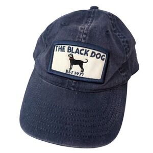 Authentic‎ Headgear Ahead Black Dog Classic Cut Snapback Golf Hat Cap Blue